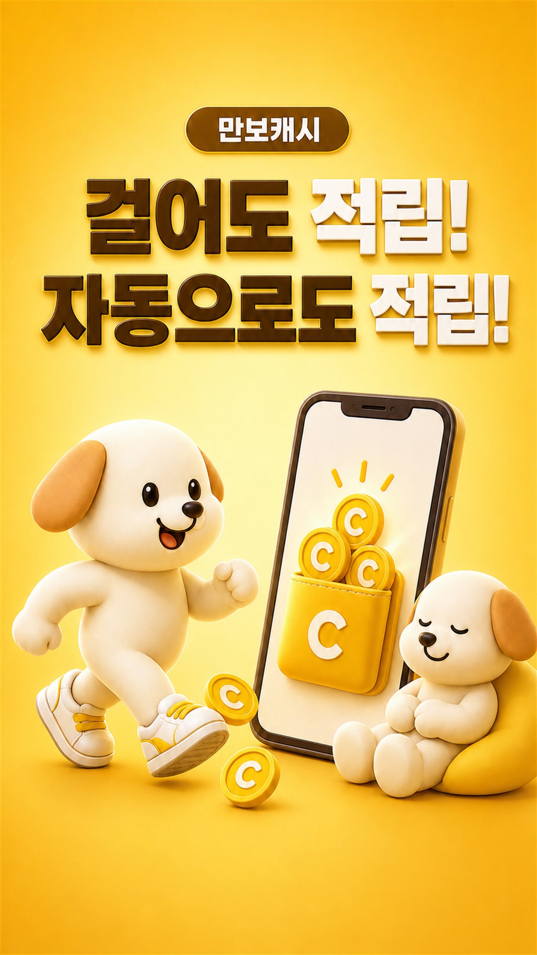 걸어도 적립되고 자동으로도 적립되는 만보캐시 소개 화면